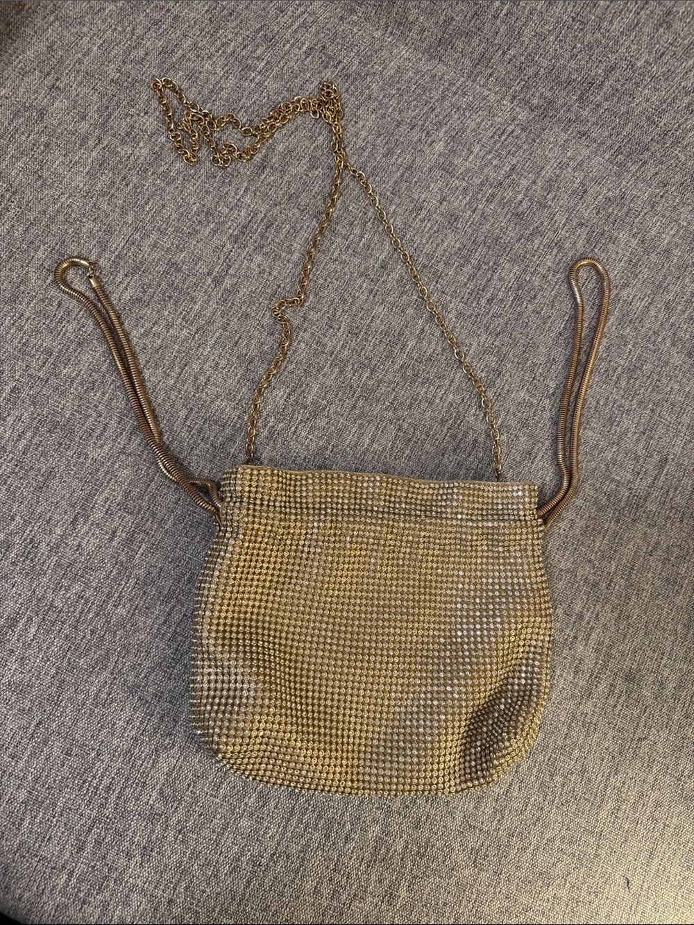 Jessica McClintock Gold Mesh Shoulder Bag - Elegant Evening Crossbody